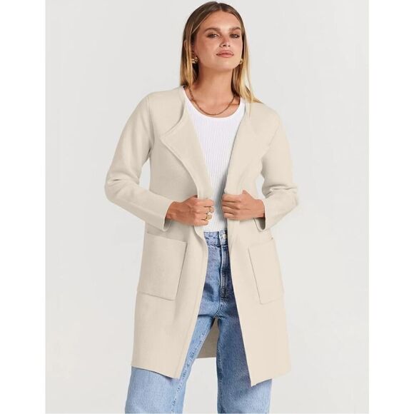 Anrabess Midi Open Front Knit Cardigan Size Medium - Picture 1 of 9